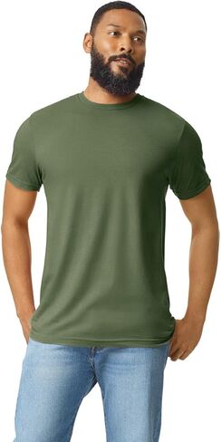 Apparel Globe Adult Softstyle CVC T-Shirt Cotton Polyester Blend Modern Fit Smooth Surface Durable Tear-Away Label Tshirt in Saudi Arabia