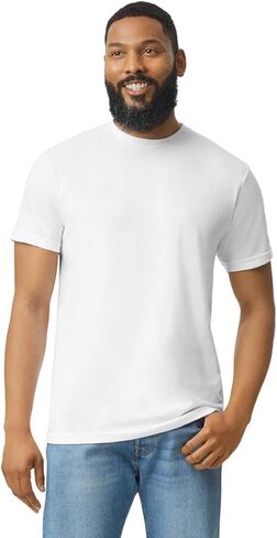 Apparel Globe Adult Softstyle CVC T-Shirt Cotton Polyester Blend Modern Fit Smooth Surface Durable Tear-Away Label Tshirt in Saudi Arabia
