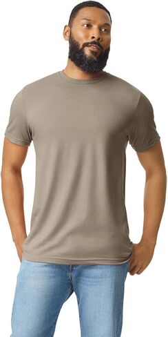 Apparel Globe Adult Softstyle CVC T-Shirt Cotton Polyester Blend Modern Fit Smooth Surface Durable Tear-Away Label Tshirt in Saudi Arabia