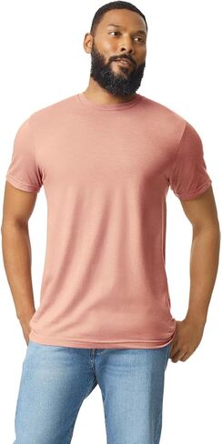 Apparel Globe Adult Softstyle CVC T-Shirt Cotton Polyester Blend Modern Fit Smooth Surface Durable Tear-Away Label Tshirt in Saudi Arabia