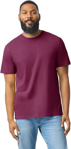 Apparel Globe Adult Softstyle CVC T-Shirt Cotton Polyester Blend Modern Fit Smooth Surface Durable Tear-Away Label Tshirt in Saudi Arabia