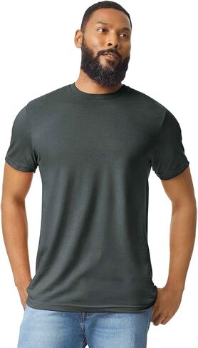 Apparel Globe Adult Softstyle CVC T-Shirt Cotton Polyester Blend Modern Fit Smooth Surface Durable Tear-Away Label Tshirt in Saudi Arabia