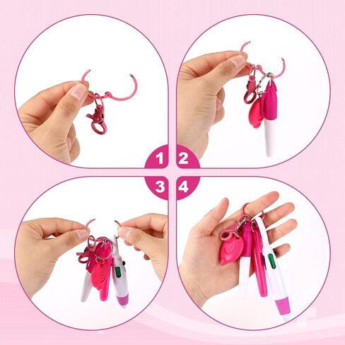 5 Pcs Pink Nurse Pen Set, LED Keychain Flashlight Mini Highlighter Marker Colored Ballpoint Pen & Keychain Badge Reel Accessories for Nurse Supplies Gifts in Saudi Arabia