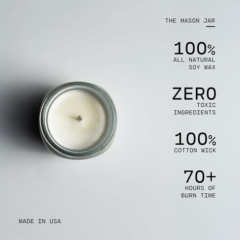 شركة ميلك هاوس كاندل كومباني هالو فارم شمعة الصويا - التفاح الذهبي | قرع متبل | بيور فانيليا - برطمان ماسون بغطاء سعة 13 أونصة، وقت احتراق يزيد عن 70 ساعة، صنع في الولايات المتحدة الأمريكية in Kuwait