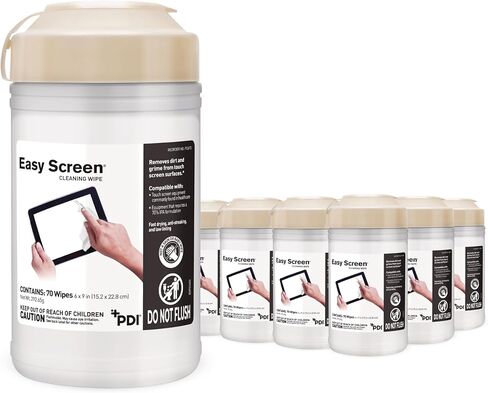 Pdi Easy Screen Cleaning Wipes, 9 X 6, White, 70/Canister, 12/ctn12 in Kuwait