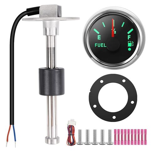 Fuel/Water Level Gauge & Sender Unit, 240-33 Ohm Marine Grade Stainless Steel Sensor with Adjustable Backlight, IP67 for Boat, RV, Truck, Yacht (Fuel Gauge Kit, 6" / 150MM) in Kuwait