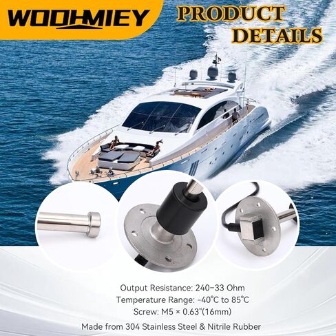 Fuel/Water Level Gauge & Sender Unit, 240-33 Ohm Marine Grade Stainless Steel Sensor with Adjustable Backlight, IP67 for Boat, RV, Truck, Yacht (Fuel Gauge Kit, 6" / 150MM) in Kuwait