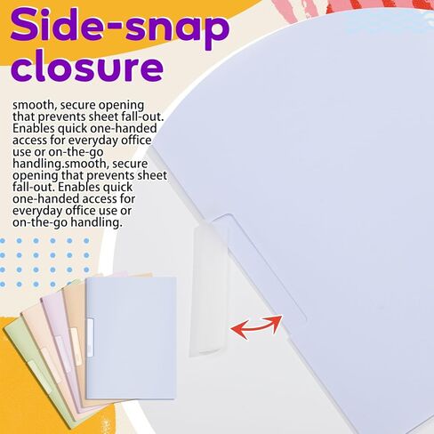 20 حزمة من أغلفة التقارير مع مشبك وملصق، مجلد ملفات بحجم 9 × 12 مقاس A4 وLetter مع مشبك، مجلدات عرض بسعة 50 ورقة لطلاب المدارس، نشاط التلاوة، ألوان موراندي in Kuwait