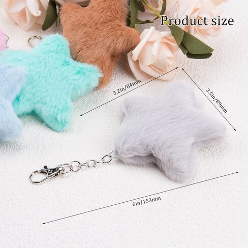KOOBOOK 6Pcs Kawaii Star Keychain Cute Five-Pointed Star Charm Keyring for Purses Backpacks and Handbags in Saudi Arabia