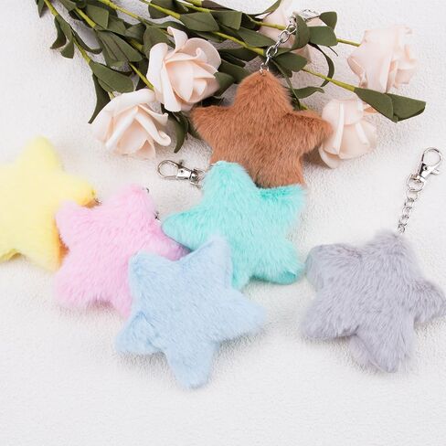 KOOBOOK 6Pcs Kawaii Star Keychain Cute Five-Pointed Star Charm Keyring for Purses Backpacks and Handbags in Saudi Arabia