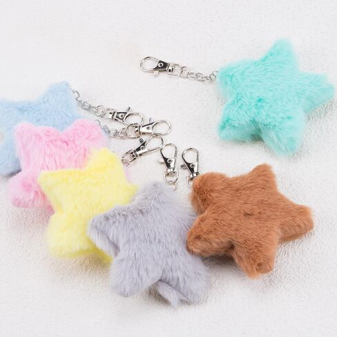 KOOBOOK 6Pcs Kawaii Star Keychain Cute Five-Pointed Star Charm Keyring for Purses Backpacks and Handbags in Saudi Arabia