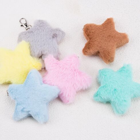 KOOBOOK 6Pcs Kawaii Star Keychain Cute Five-Pointed Star Charm Keyring for Purses Backpacks and Handbags in Saudi Arabia