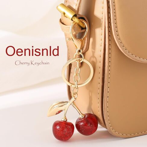 Cherry Keychain cherry Bag Charm Keychain Accessories Purse Bag Charms Extender Chain for Handbags Gifts for Women in Saudi Arabia