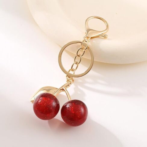 Cherry Keychain cherry Bag Charm Keychain Accessories Purse Bag Charms Extender Chain for Handbags Gifts for Women in Saudi Arabia