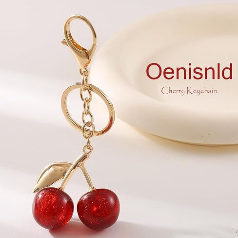 Cherry Keychain cherry Bag Charm Keychain Accessories Purse Bag Charms Extender Chain for Handbags Gifts for Women in Saudi Arabia