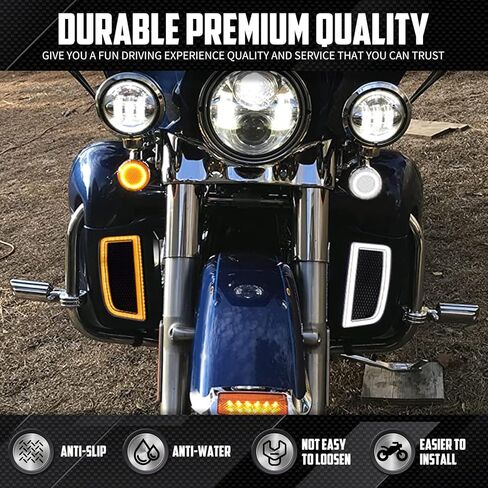 إدراج هدية سفلية للدراجات النارية LED إشارة الانعطاف مناسبة لـ Harley Touring Road King Classic Road Glide Special FLTRXS Street Glide FLHXSE Electra Glide FLHT 2014-2024 (أسود + غلاف دخان) in Kuwait