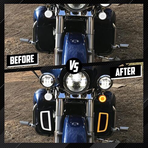 إدراج هدية سفلية للدراجات النارية LED إشارة الانعطاف مناسبة لـ Harley Touring Road King Classic Road Glide Special FLTRXS Street Glide FLHXSE Electra Glide FLHT 2014-2024 (أسود + غلاف دخان) in Kuwait