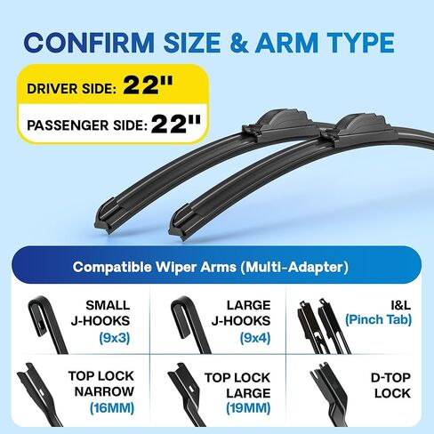 24" and 18" Windshield Wiper Blades(Pack Of 2), All-Season Performance Automotive Replacement Windshield Wiper Blades for My Car in Kuwait