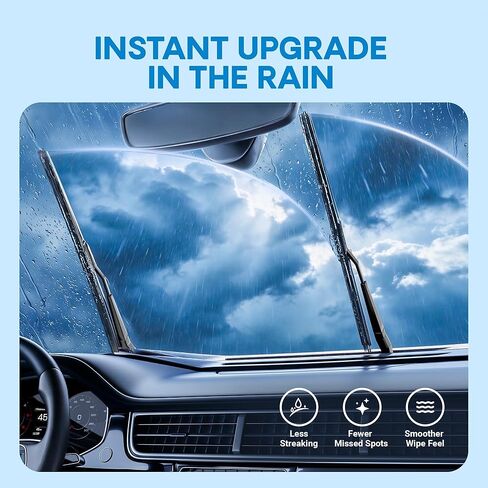24" and 18" Windshield Wiper Blades(Pack Of 2), All-Season Performance Automotive Replacement Windshield Wiper Blades for My Car in Kuwait