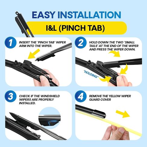 24" and 18" Windshield Wiper Blades(Pack Of 2), All-Season Performance Automotive Replacement Windshield Wiper Blades for My Car in Kuwait