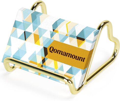 حامل بطاقة عمل Qomamount، حامل عرض بطاقة معدنية لطيف على شكل قلب، منظم بطاقة اسم سطح المكتب الرأسي، حامل هاتف صغير وحامل صور للمكتب، الزفاف، الاستقبال، المعرض (ذهبي وردي) in Kuwait