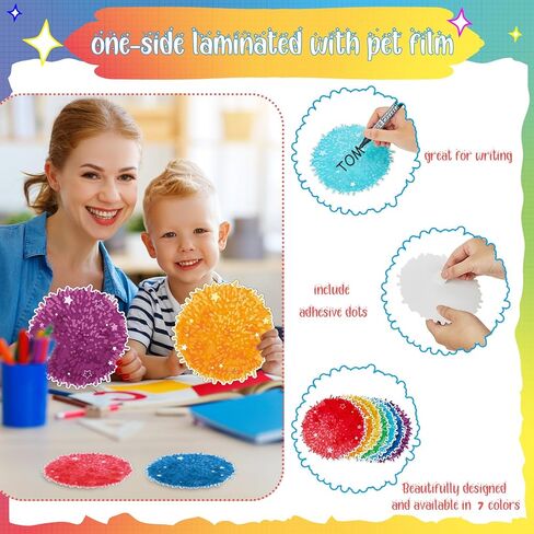 56 Pcs Pompoms Classroom Accents Pompoms Cutouts Multicolor Round Classroom Cutouts Colored Bulletin Board Accents with 80 Glue Points for School Baby Nursery Calendar Wall Decoration in Saudi Arabia