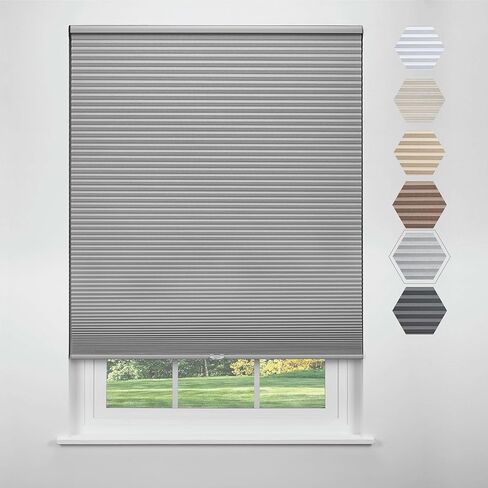 Linen Avenue Cordless Standard Blackout Cellular Shade 71 W x 66 H, Platinum (Arrives 1/4" Narrower) in Kuwait