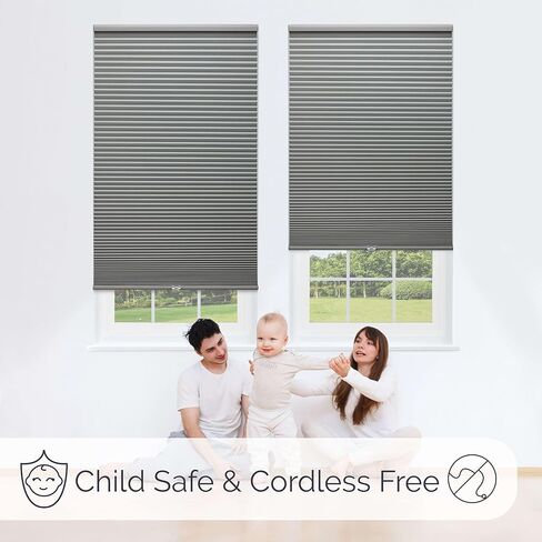 Linen Avenue Cordless Standard Blackout Cellular Shade 71 W x 66 H, Platinum (Arrives 1/4" Narrower) in Kuwait