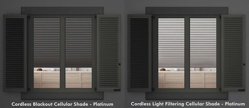 Linen Avenue Cordless Standard Blackout Cellular Shade 71 W x 66 H, Platinum (Arrives 1/4" Narrower) in Kuwait