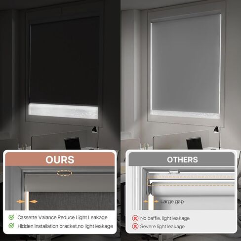 ستائر التعتيم من LazBlinds للنوافذ الداخلية، ظلال دوارة لاسلكية، ستائر نافذة تعتيم الغرفة بدون توقف، ظلال عازلة للحرارة للحماية من الأشعة فوق البنفسجية للمنزل، 63 بوصة عرض × 58 بوصة ارتفاع، بني فاتح in Kuwait