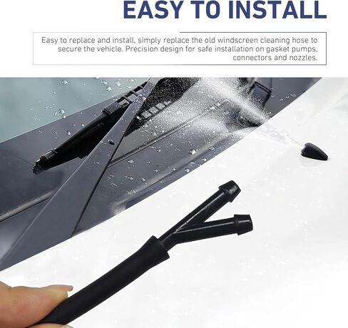 30PCS Car Windshield Washer Hose Kit, 13 Ft Washer Fluid Hose with Connectors, Connect Water Pump Nozzle Sealed Mounting Kit, Multiple Adapter Included, Universal for Most Cars (Black) in Kuwait