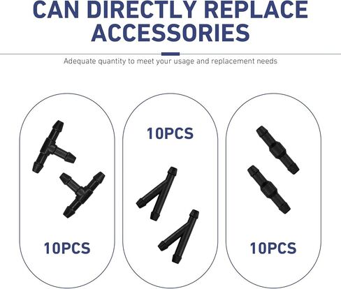 30PCS Car Windshield Washer Hose Kit, 13 Ft Washer Fluid Hose with Connectors, Connect Water Pump Nozzle Sealed Mounting Kit, Multiple Adapter Included, Universal for Most Cars (Black) in Kuwait