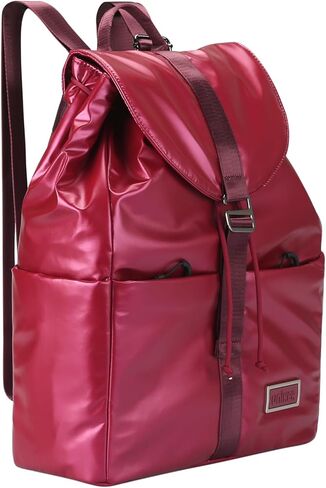UNIKER Women's Metallic Blue Drawstring Backpack, Water-Resistant Lightweight Daypack with 14'' Laptop Sleeve, One Size in Kuwait