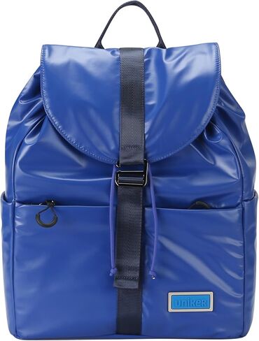 UNIKER Women's Metallic Blue Drawstring Backpack, Water-Resistant Lightweight Daypack with 14'' Laptop Sleeve, One Size in Kuwait