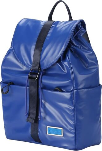 UNIKER Women's Metallic Blue Drawstring Backpack, Water-Resistant Lightweight Daypack with 14'' Laptop Sleeve, One Size in Kuwait