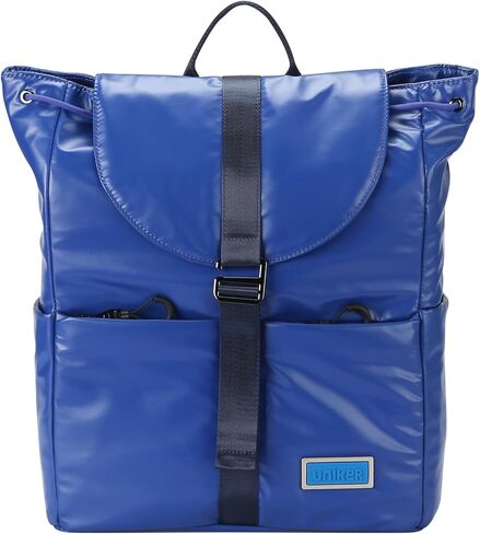 UNIKER Women's Metallic Blue Drawstring Backpack, Water-Resistant Lightweight Daypack with 14'' Laptop Sleeve, One Size in Kuwait