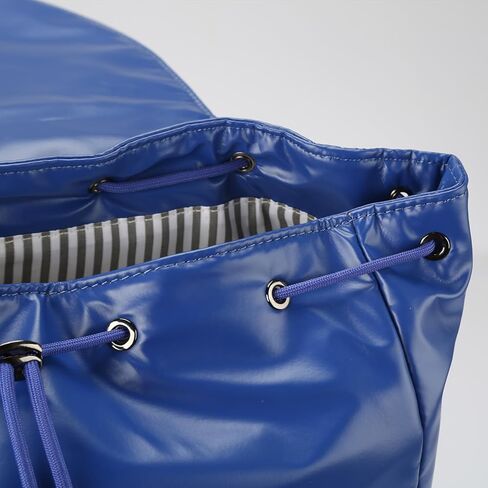 UNIKER Women's Metallic Blue Drawstring Backpack, Water-Resistant Lightweight Daypack with 14'' Laptop Sleeve, One Size in Kuwait