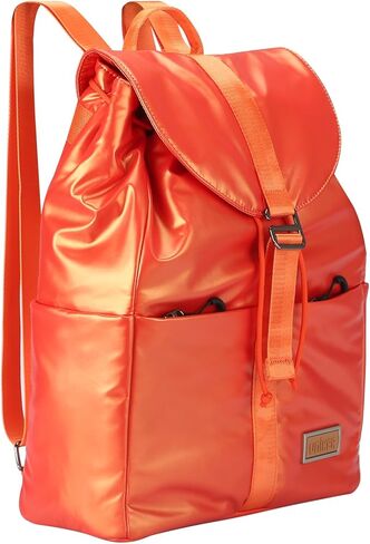UNIKER Women's Metallic Blue Drawstring Backpack, Water-Resistant Lightweight Daypack with 14'' Laptop Sleeve, One Size in Kuwait