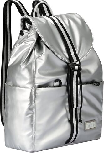 UNIKER Women's Metallic Blue Drawstring Backpack, Water-Resistant Lightweight Daypack with 14'' Laptop Sleeve, One Size in Kuwait