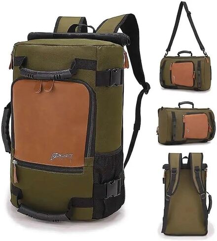 BESMART 5-Way Carry Travel Backpack Large Crossbody Work Bag for Men, Laptop Backpack Fits 17 Inch Computer for Gym/Work (Green) in Kuwait