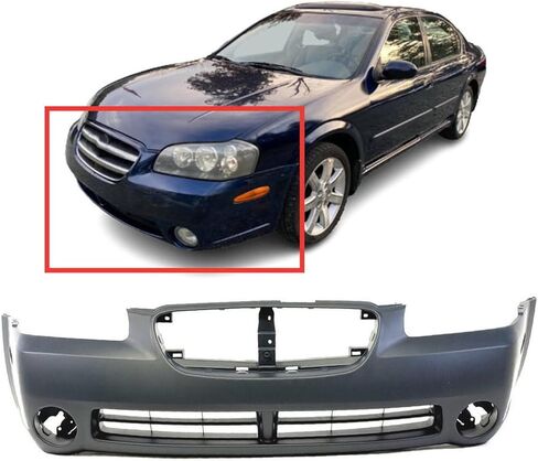 FitParts Compatible With Front Bumper Cover 2002-2003 Nissan Maxima GLE GXE SE 02-03. New, Primed. W/Fog Light Holes. W/o Parking Aid Sensor Holes. 620225Y725 NI1000192 in Saudi Arabia