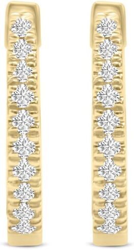 TimeLess Classics 10K Gold Natural Diamond Small Huggie Hoop Earrings For Women - 0.10 CTW | Color J-K | Clarity I2-I3 in Kuwait
