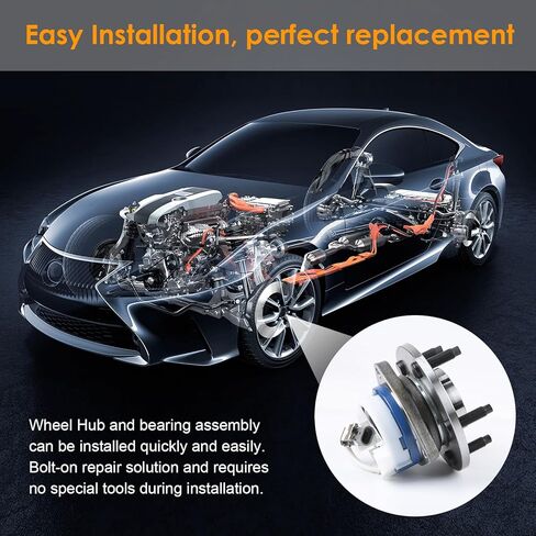 513121 Front Wheel Hub and Bearing Assembly Compatible with Chevy Impala, Venture, Monte Carlo, Cadillac DeVille/DTS, Buick Century, Pontiac Aurora, 5 Lugs W/ABS (1) in Kuwait