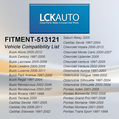 513121 محور العجلة الأمامية ومجموعة المحمل متوافقة مع Chevy Impala، Venture، Monte Carlo، Cadillac DeVille/DTS، Buick Century، Pontiac Aurora، 5 العروات W/ABS (1) in Kuwait