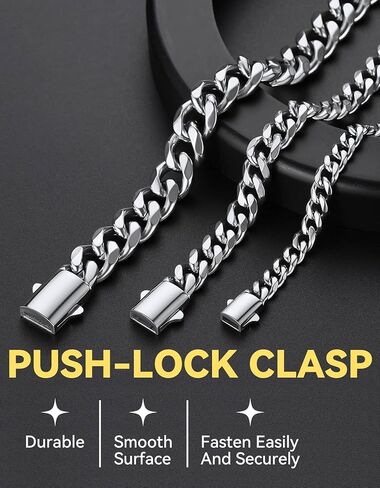 Stainless Steel Mens Cuban Link Chain for Men, Miami Cuban Chain Necklace, 12mm Width Hip Hop Mens Jewelry, 26" in Saudi Arabia