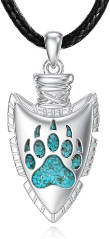MONGAS Arrowhead Necklace 925 Sterling Silver Arrow head Pendant Necklace Paw Arrowhead Jewelry For Men Women in Saudi Arabia