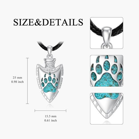MONGAS Arrowhead Necklace 925 Sterling Silver Arrow head Pendant Necklace Paw Arrowhead Jewelry For Men Women in Saudi Arabia