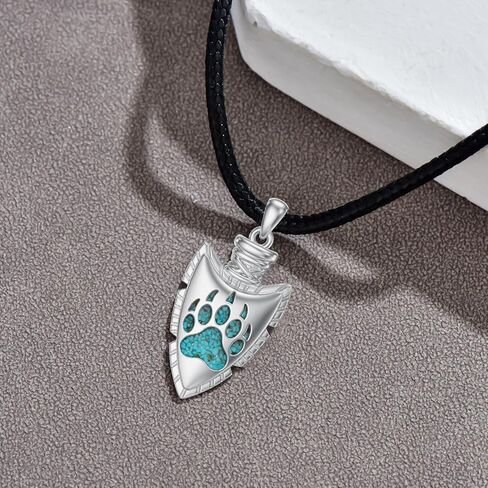MONGAS Arrowhead Necklace 925 Sterling Silver Arrow head Pendant Necklace Paw Arrowhead Jewelry For Men Women in Saudi Arabia