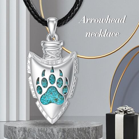 MONGAS Arrowhead Necklace 925 Sterling Silver Arrow head Pendant Necklace Paw Arrowhead Jewelry For Men Women in Saudi Arabia