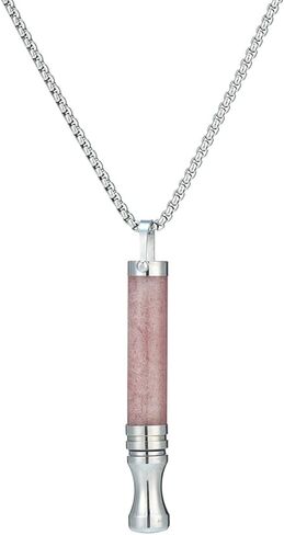 Anxiety Breathing Necklace Natural Crystal & Stone Mindfulness Breathe Necklace Stainless Steel Quit Vaping tools Meditation Pendant for Stress Relief & Natural Calm in Saudi Arabia